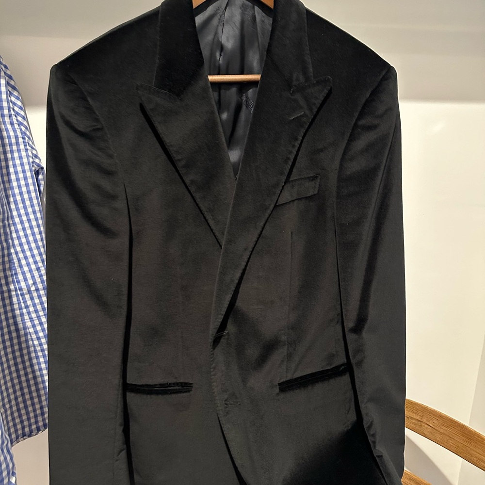 Versace Collection black velvet blazer 40R